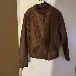 Brown leather jacket from Lane Bryant. Size 14/16